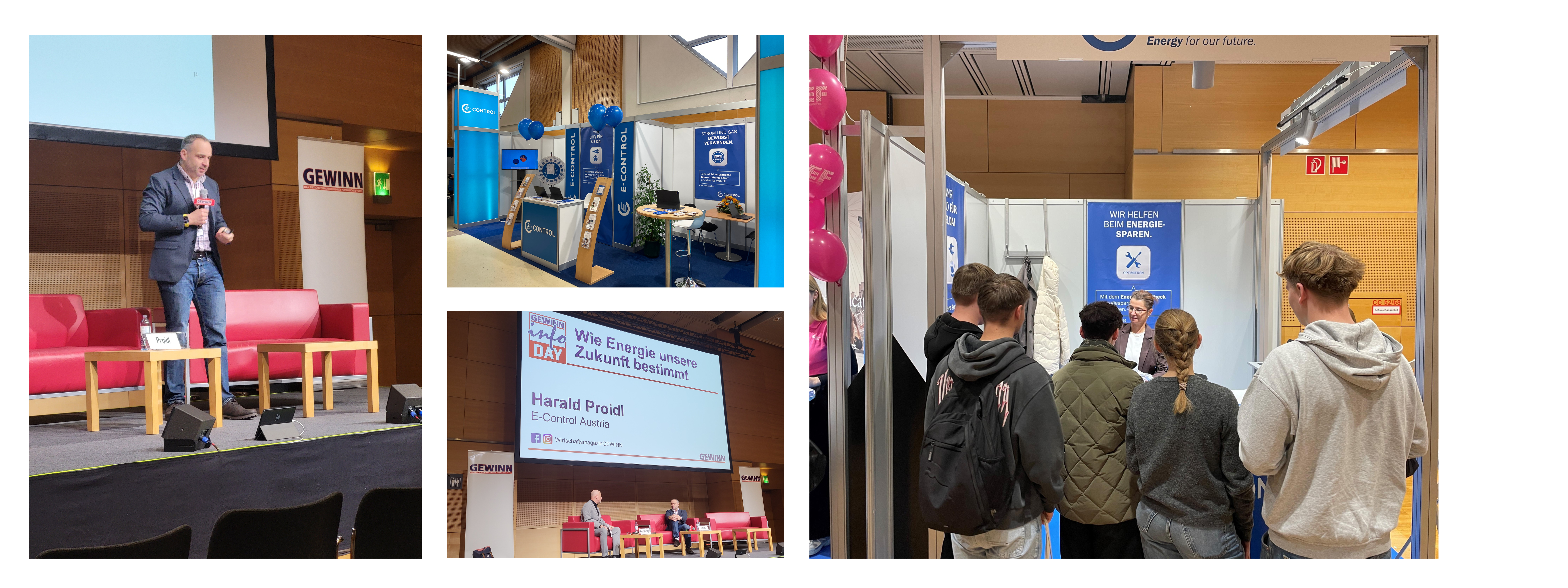 Bildercollage: E-Control Messestand